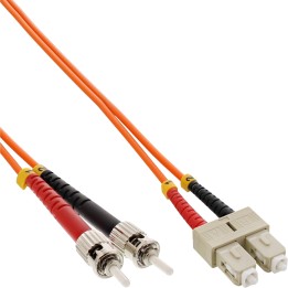 LWL câble duplex, InLine®, ST/SC 50/125µm 10m