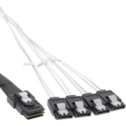 Câble de raccordement SAS, Mini SAS SFF8087 à 4x SATA, 1:1, OCR, 75cm