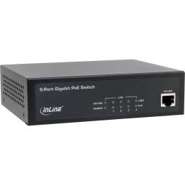 32305Q - InLine® PoE Gigabit Netzwerk Switch 5 Port (4x PoE), 1GBit/s, Desktop, Metall, lüfterlos
