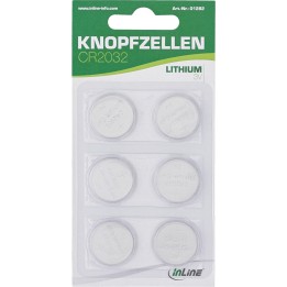 01282 - InLine® Knopfzellen, 3V Lithium, CR2032, 6er Pack