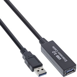 35657A - InLine® USB 3.2 Gen.1 Aktiv-Verlängerung, Stecker A an Buchse A, schwarz, 20m