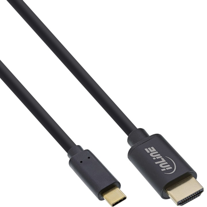 64117 - Câble d'affichage USB InLine®, USB Type -C mâle vers HDMI mâle (DP Alt Mode), 4K2K, noir, 7,5 m