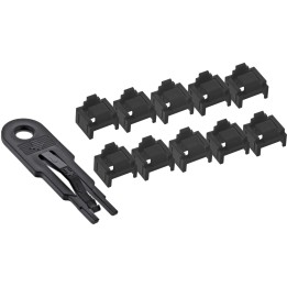 55722I - InLine® RJ45 Bloqueur de port, Set de démarrage avec 10 bloqueurs et clé, noir