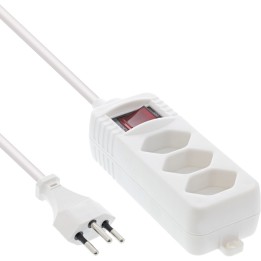 16431X - InLine® Prise multiple SUISSE, 3x, avec interrupteur, 1,5m, blanc