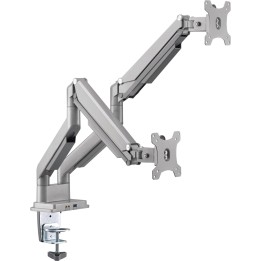 23171S - InLine® support de table avec lifter & USB/audio, 2 moniteurs jusqu'à 81cm (32),argent