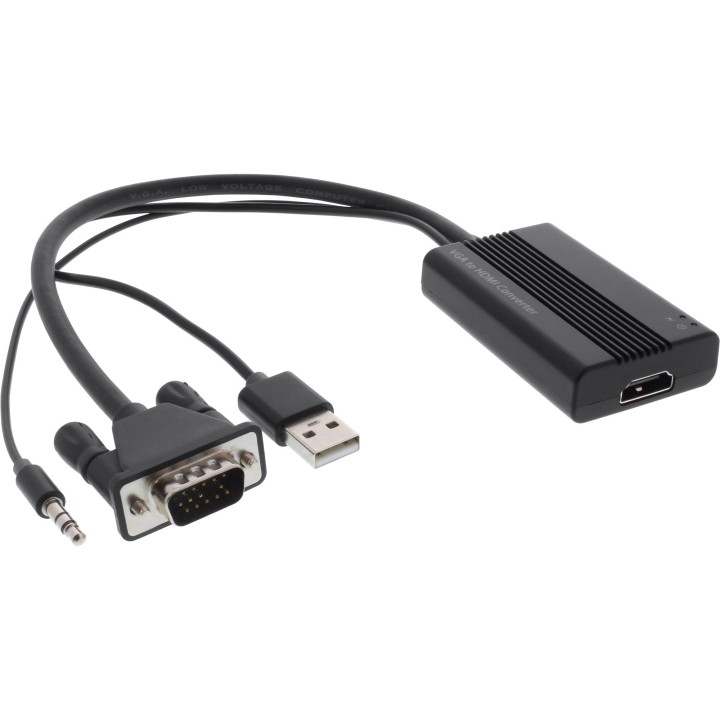 65004B - InLine® Convertisseur VGAaudio vers HDMI, entrée VGA et audio stéréo jack