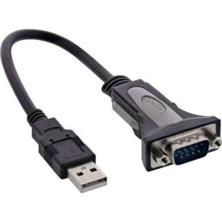 USB 2.0 - câble adaptateur sériel, InLine®, USB A à 9 broches SubD prise, 25cm