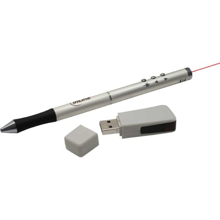 InLine® Presenter LR-11, stylo à bille, pointeur à laser, IR-Presenter 3 en 1