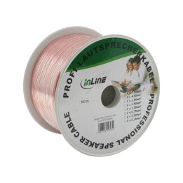 Câble haut-parleurs, InLine®, 2x 0,75mm², CCA, transparent, 100m