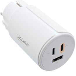 31506G - Alimentation InLine® USB PD, chargeur GaN, 3 ports, double USB-C  USB-A, 65 W, blanc