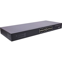 InLine? Gigabit Netzwerk Switch 16-Port, 1Gb/s, 19 1HE, Metall, l?fterlos