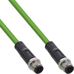 40310 - Câble réseau industriel InLine®, fiche/fiche M12 à 4 broches, codage D, PUR, 10 m