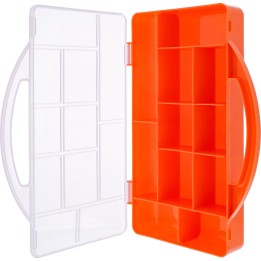 43009M - Boîte pour petites pièces InLine®, 11 compartiments, dimensions : 271x186x40mm, orange