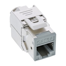 76207 - Prise RJ45 InLine® Keystone, blindée, Cat.6A, grise, paquet de 8