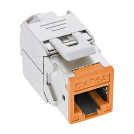 InLine? Keystone RJ45 Buchse, geschirmt, Cat.6A, orange 8er Pack