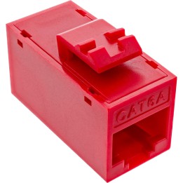 InLine? Keystone RJ45 Buchse/Buchse, ungeschirmt, Cat.6A, 8er Pack, rot