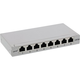 76818I - Panneau de brassage InLine® Cat.6A 8 fois 0,5U montage table/mur, gris clair, RAL7035