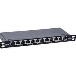 InLine? 10 Patchfeld Cat.6A 0,5HE 12-fach, schwarz, mit Staubschutz