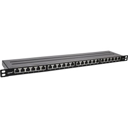 InLine? 19 Patchfeld Cat.6A 0,5 HE 24-fach, mit Staubschutz, schwarz
