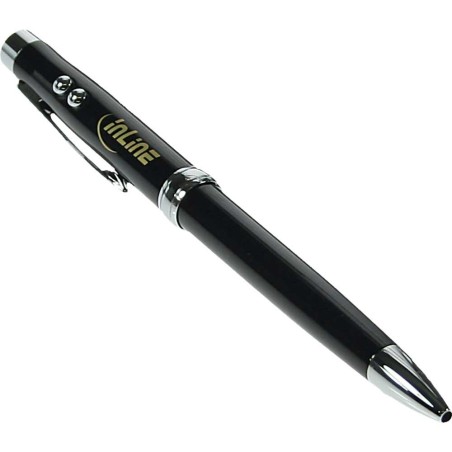InLine® Laserpen XP V, stylo à bille, PDA-Stift, pointeur à laser, lampe DEL, 4 en 1