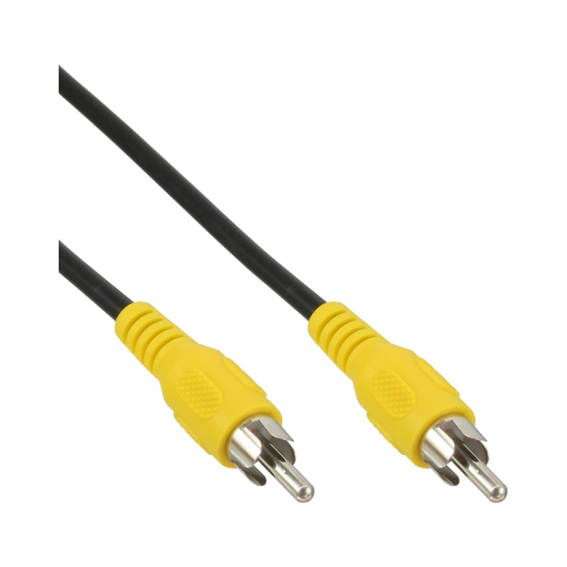 Câble RCA, vidéo, 1x prise RCA/mâle 0,5m, couleur de prise jaune