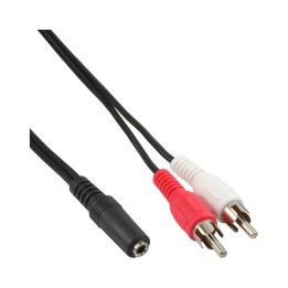 InLine? Cinch/Klinke Kabel, 2x Cinch Stecker an 3,5mm Klinke Buchse, 1,5m