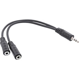 InLine? Klinken Y-Kabel, 3,5mm Klinke ST an 2x 3,5mm Klinke BU, Stereo, 0,2m