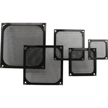 Grille ventilateur, InLine®, filtre aluminium, 60x60mm, noir