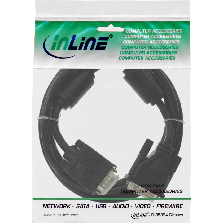17782 - Câble DVI-A InLine®, analogique 125 mâle vers VGA HD mâle 15 broches, 2 m