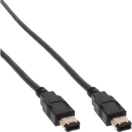 InLine? FireWire Kabel, IEEE1394 6pol Stecker / Stecker, schwarz, 1,8m