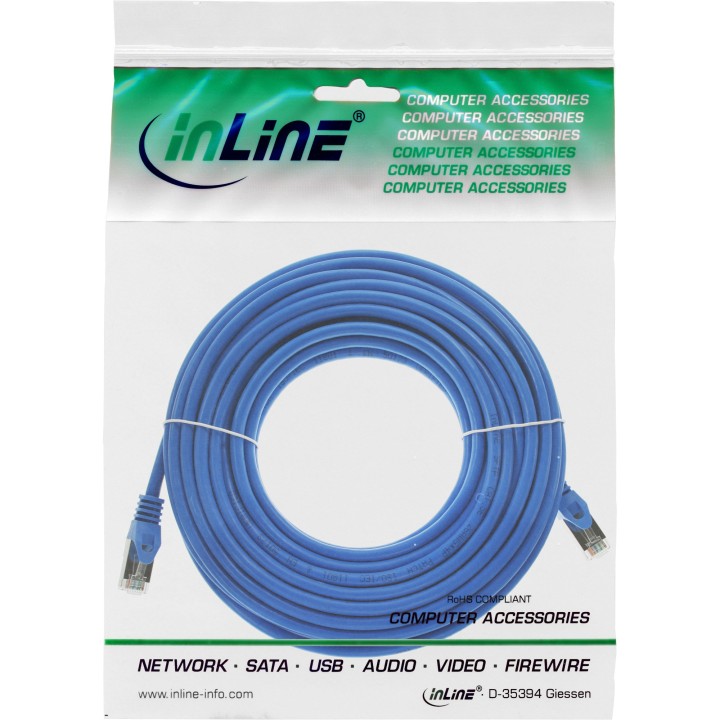 InLine? Patchkabel, SF/UTP, Cat.5e, blau, 10m