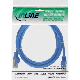 72502B - Câble patch InLine®, SF/UTP, Cat.5e, bleu, 2 m