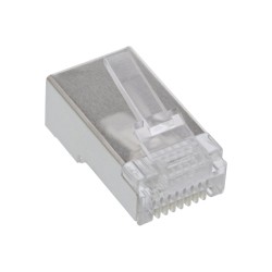 InLine? Modularstecker 8P8C RJ45 zum Crimpen auf Rundkabel, geschirmt, 10er Pack