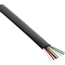 68818 - Câble modulaire InLine®, ruban plat à 8 fils noir, anneau de 100 m