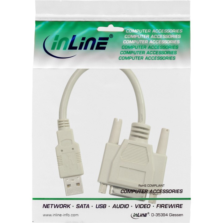 33101 - Câble adaptateur USB InLine®, fiche USB A vers prise 15 broches
