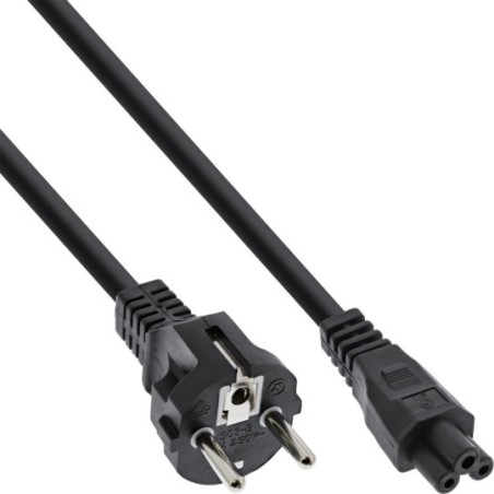 Câble réseau pour Notebook, InLine®, raccord de câbles en 3 pôl., noir, 0,5m