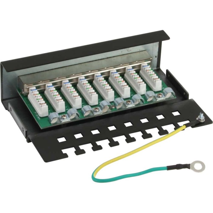 Panneau à connexions InLine®, Cat.5e, montage sur table/au mur, 8-port, noir, RAL9005