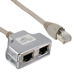 InLine? Cat.5e T-Adapter (Port-Doppler), RJ45 Stecker an 2x RJ45 Buchse 0,15m