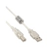 34518 - Câble InLine® USB 2.0, A vers B, transparent, avec noyau de ferrite, 2 m 34518 - Câble InLine® USB 2.0, A vers B, transparent, avec noyau de ferrite, 2 m