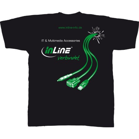 InLine® T-Shirt, noir/vert, taille S