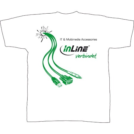 InLine® T-shirt, blanc/vert, taille S