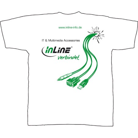 InLine® T-shirt, blanc/vert, taille S