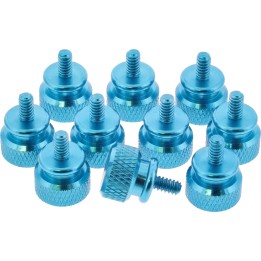 77770B - Vis moletées InLine® pour boîtier, aluminium, bleues, paquet de 10