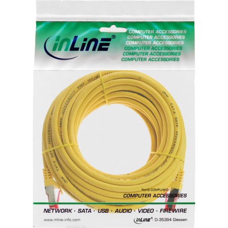76407Y - Câble patch InLine®, S/FTP (PiMf), Cat.6, 250 MHz, PVC, cuivre, jaune, 7,5 m
