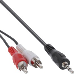 InLine? Cinch/Klinke Kabel, 2x Cinch Stecker an 3,5mm Klinke Stecker, 1,5m