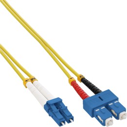InLine? LWL Duplex Kabel, LC/SC, 9/125?m, OS2, 15m