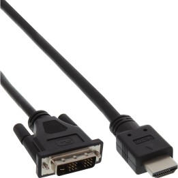 17662E - Câble adaptateur InLine® HDMI-DVI, HDMI mâle vers DVI 181 mâle, 2 m