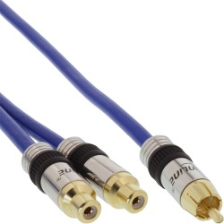 Cinch-Y-Câble, InLine®, PREMIUM, 1x Cinch mâle - 2x Cinch Bu, 2m