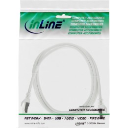 72550W - Câble patch InLine®, SF/UTP, Cat.5e, blanc, 0,5 m