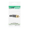 99110P - Fiche RCA InLine® version à souder, métal noir, anneau blanc, pour câble 6 mm 99110P - Fiche RCA InLine® version à souder, métal noir, anneau blanc, pour câble 6 mm